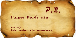Pulger Melánia névjegykártya